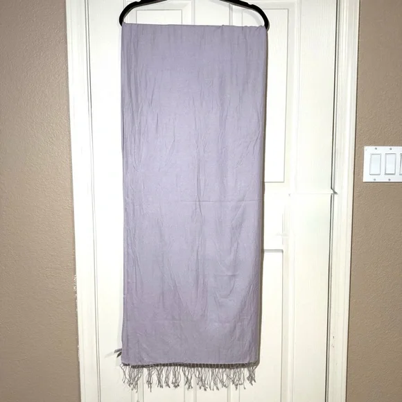 82”*36” Classic PASHMINA Cashmere Silk Lavender Fringe Shawn Fringed Scarf Soft - Picture 3 of 8